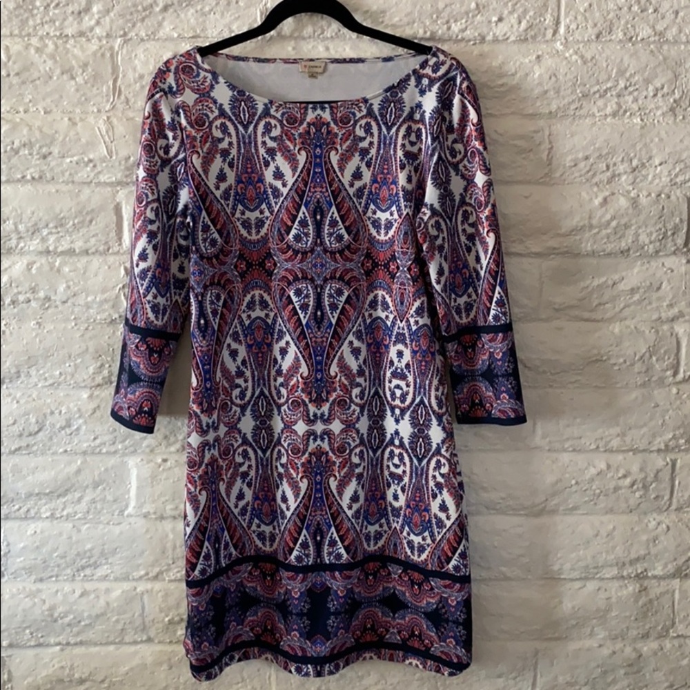 Printed 3/4 sleeve dress